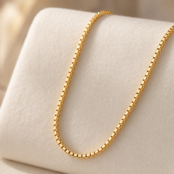 14K Gold Box Chain Necklace
