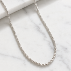 Sterling Silver Rope Chain Necklace
