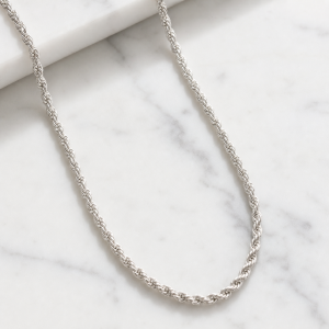 Sterling Silver Rope Chain Necklace