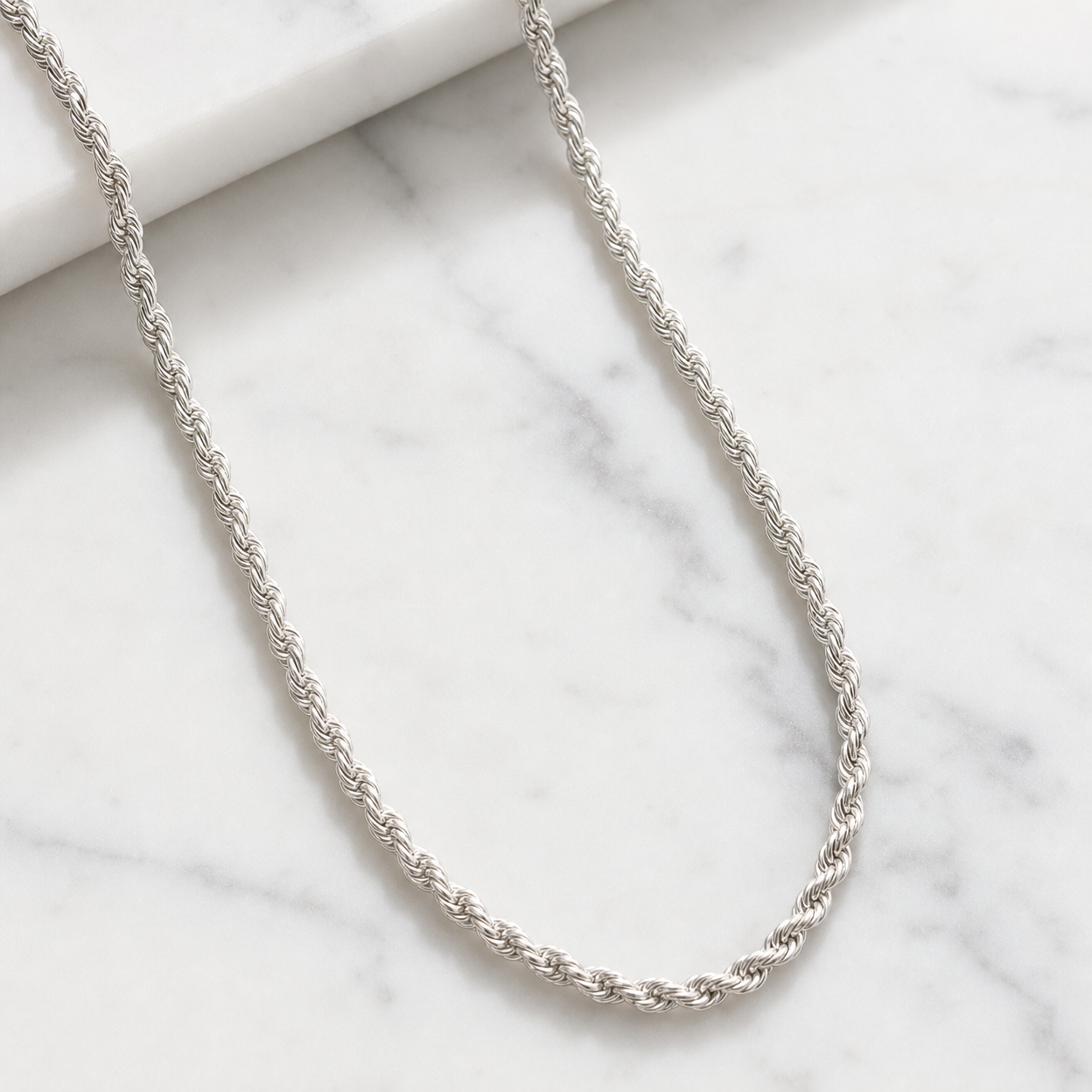 Sterling Silver Rope Chain Necklace