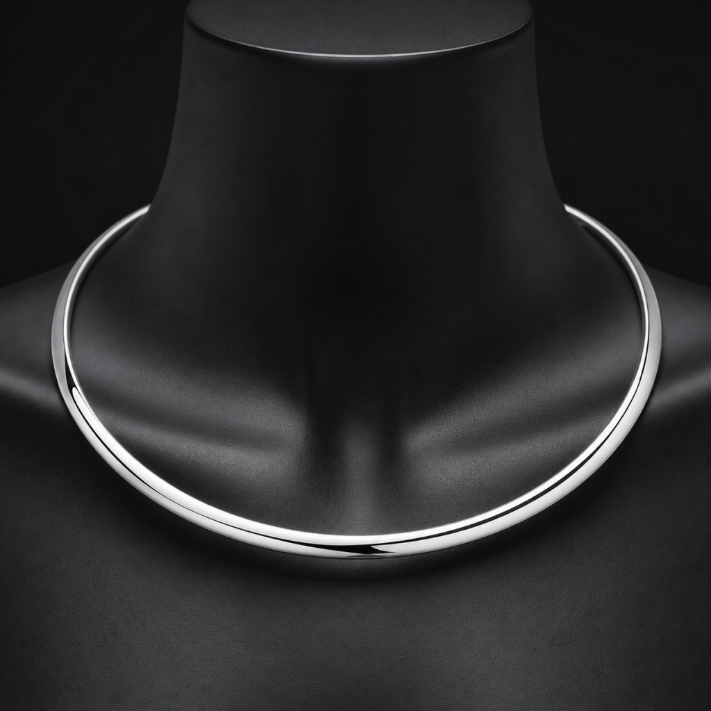 Sterling Silver Omega Necklace