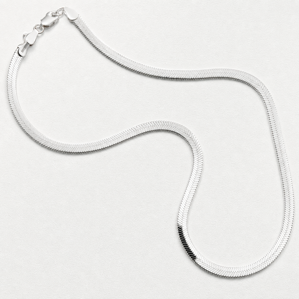 Sterling Silver Herringbone Necklace