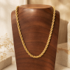 18K Gold Rope Chain Necklace