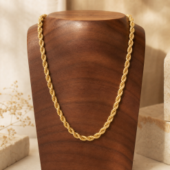 18K Gold Rope Chain Necklace