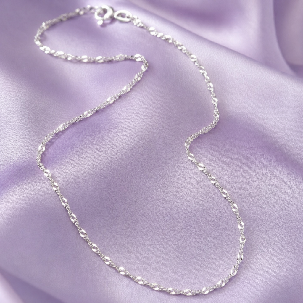 Sterling Silver Singapore Chain Necklace