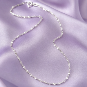 Sterling Silver Singapore Chain Necklace