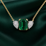 Emerald and Diamond Pendant Necklace
