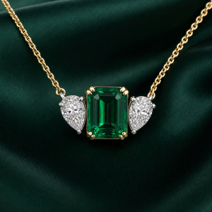 Emerald and Diamond Pendant Necklace