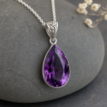 Amethyst Drop Pendant Necklace