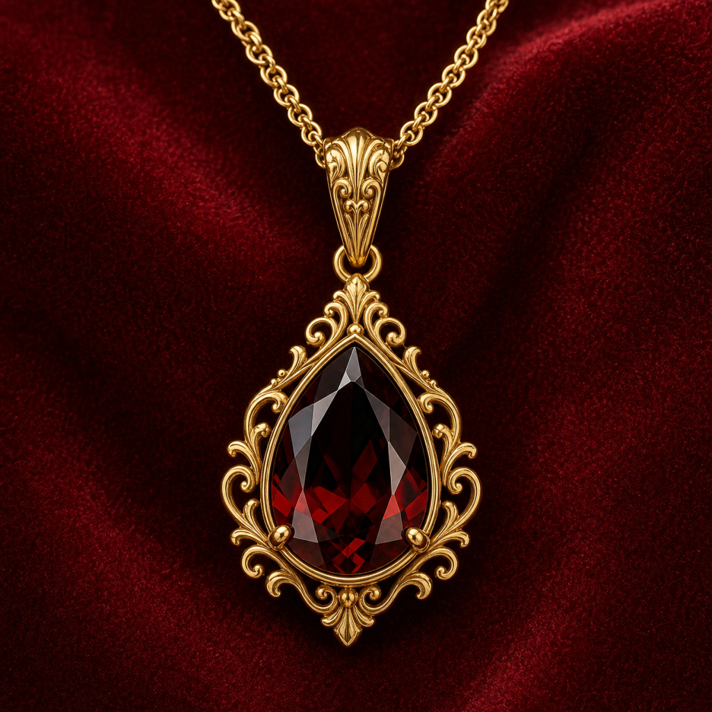 Garnet Drop Necklace