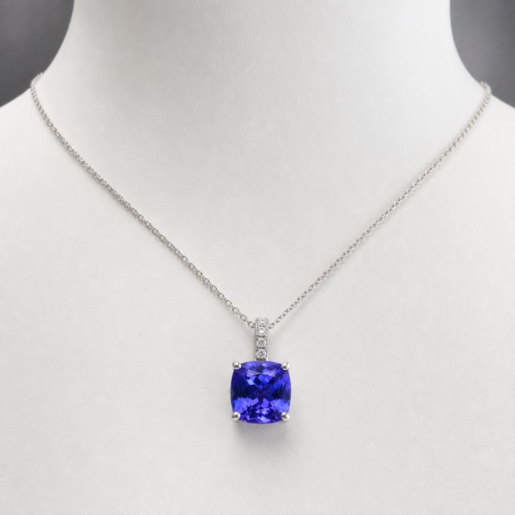 Tanzanite and Diamond Pendant Necklace