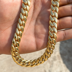 14K Gold Cuban Link Chain Necklace