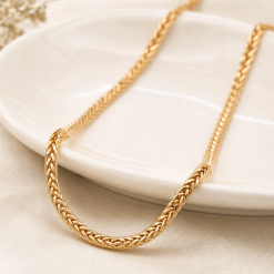 14K Gold Wheat Chain Necklace