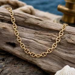 14K Gold Anchor Chain Necklace