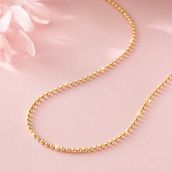 14K Gold Bead Chain Necklace