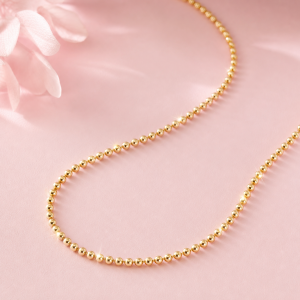 14K Gold Bead Chain Necklace