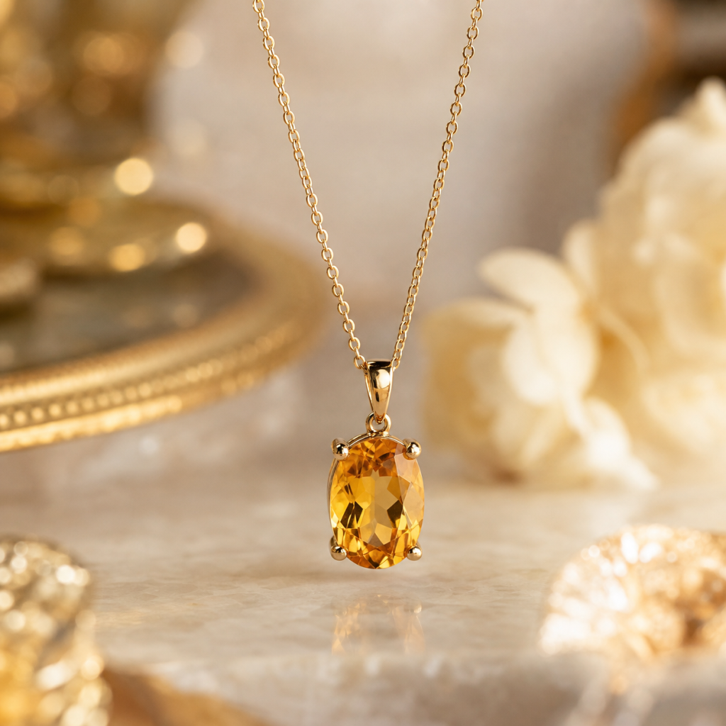 Citrine Pendant Necklace