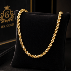 18K Gold Rope Chain Necklace
