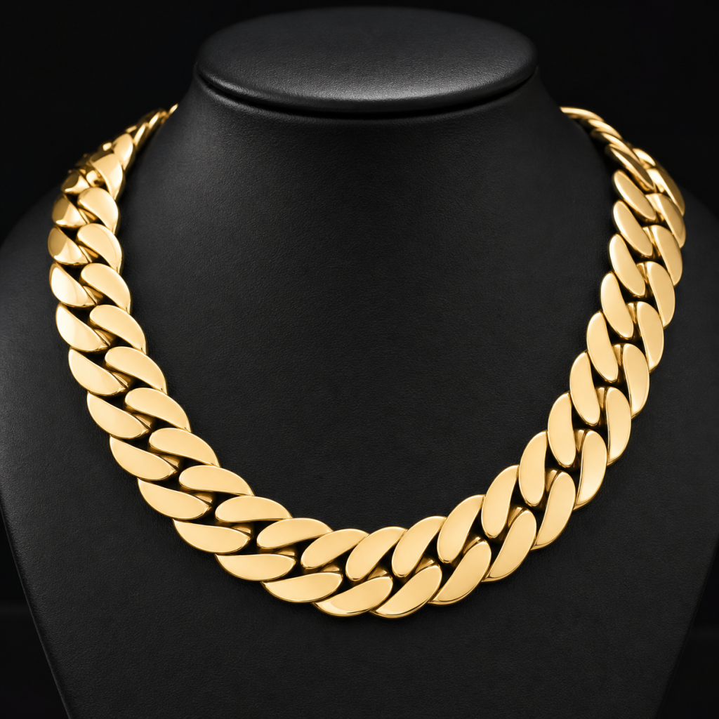 18K Gold Curb Chain Necklace